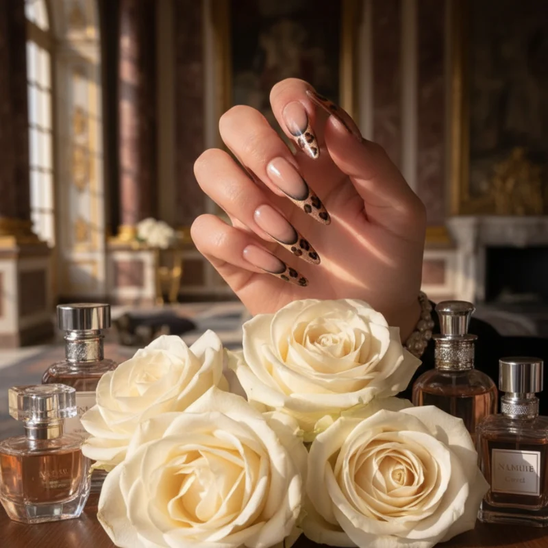 Handmade Reusable - Long Oval Nails - Tiger Print - Image 3