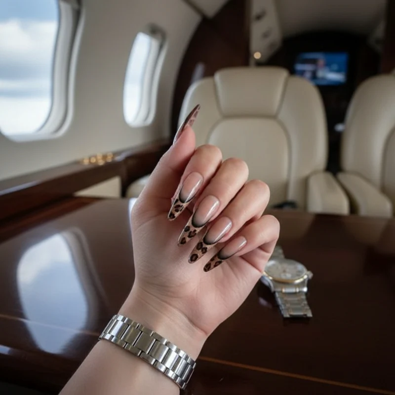 Handmade Reusable - Long Oval Nails - Tiger Print - Image 4