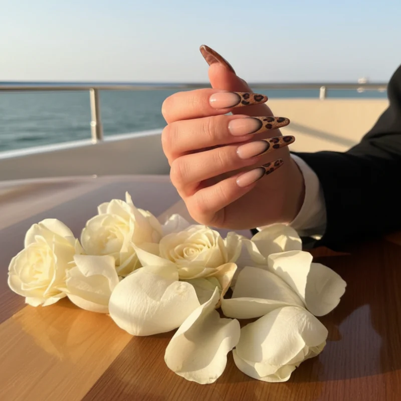 Handmade Reusable - Long Oval Nails - Tiger Print - Image 6